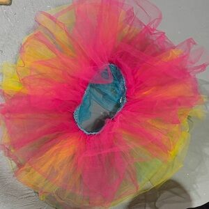 Vibrant Pink and Yellow Kids Tutu Costume